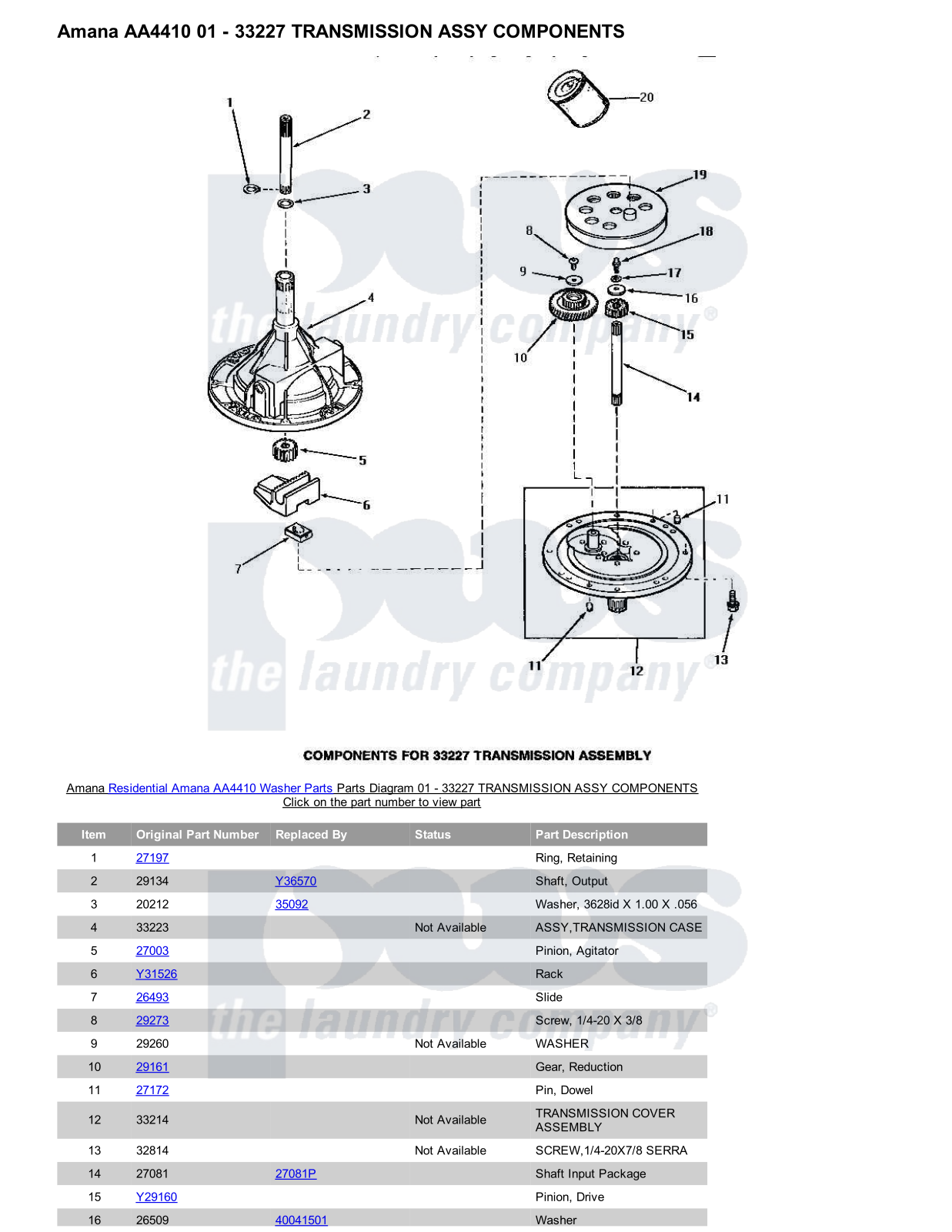 Amana AA4410 Parts Diagram