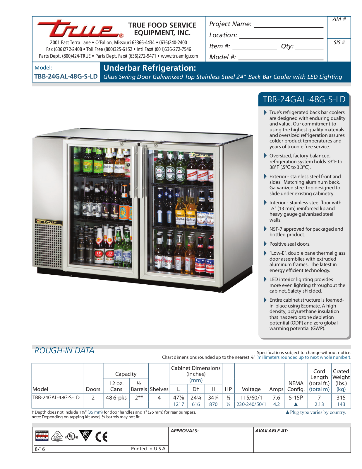 True TBB-24GAL-48G-S-LD User Manual