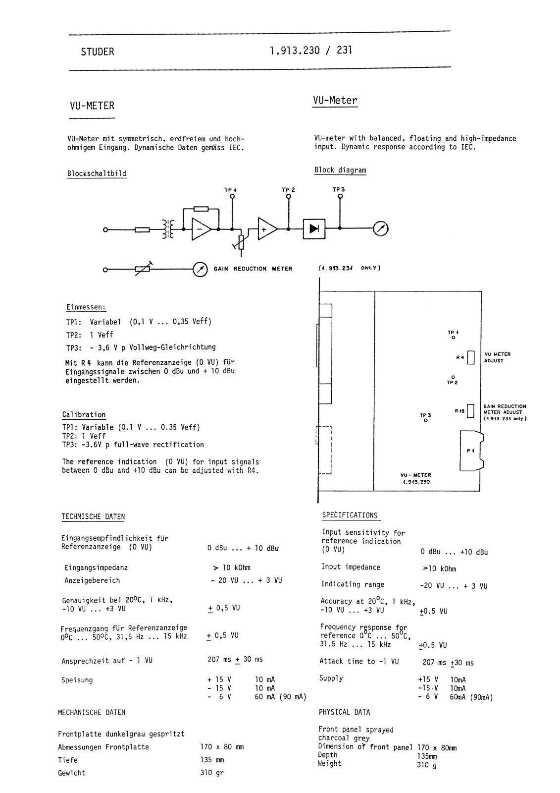 Studer 1913230 User Manual