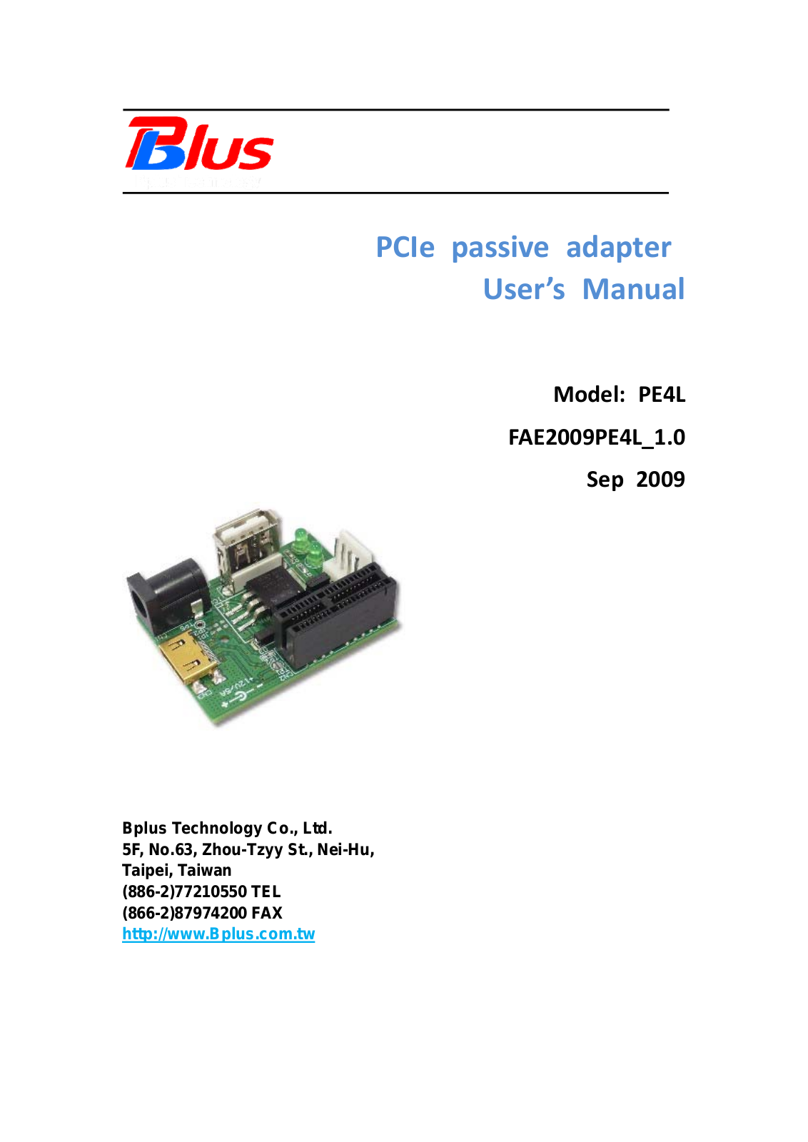 Bplus PE4L User Manual