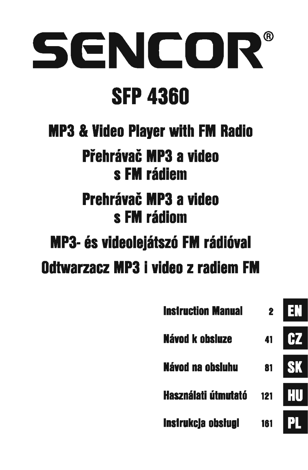 Sencor SFP 4360 B User Manual