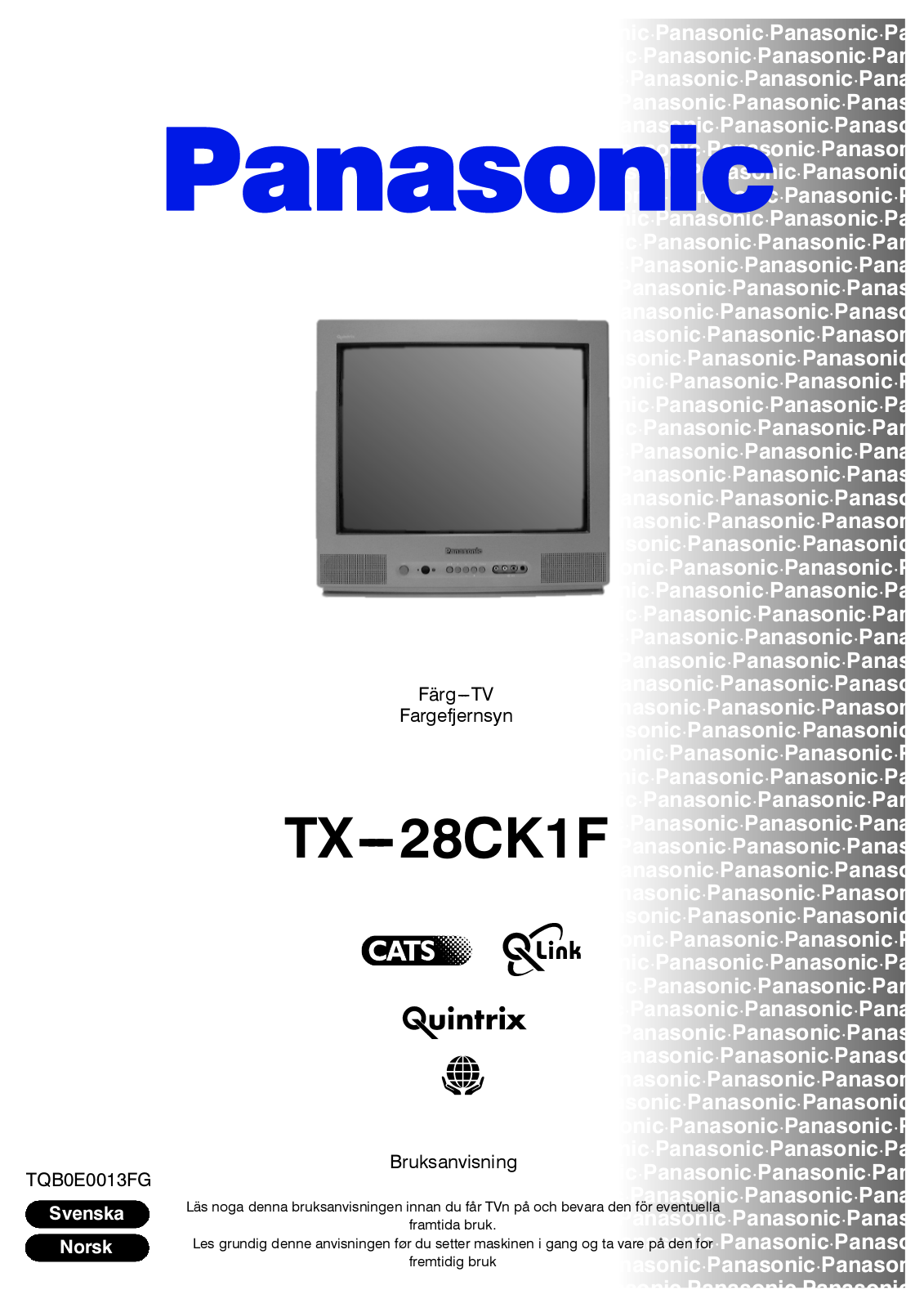 PANASONIC TX-28CK1F User Manual