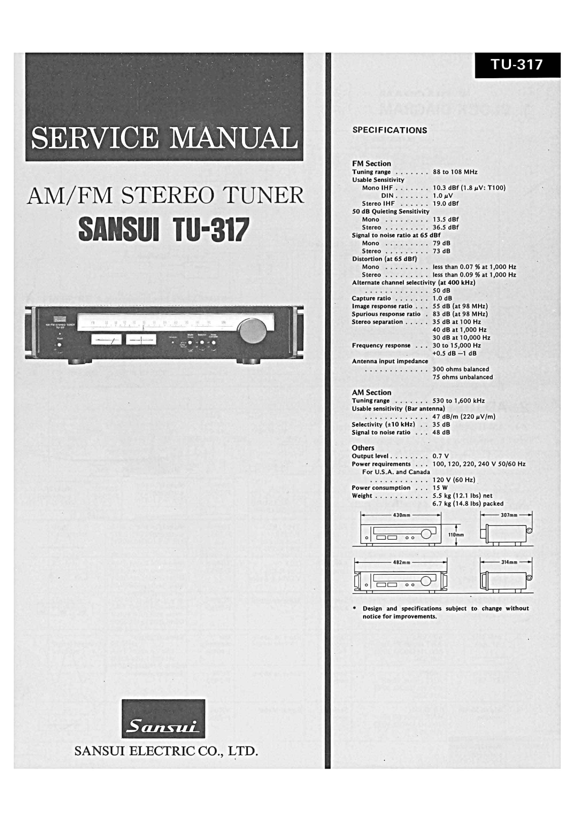 Sansui TU-317 Service Manual