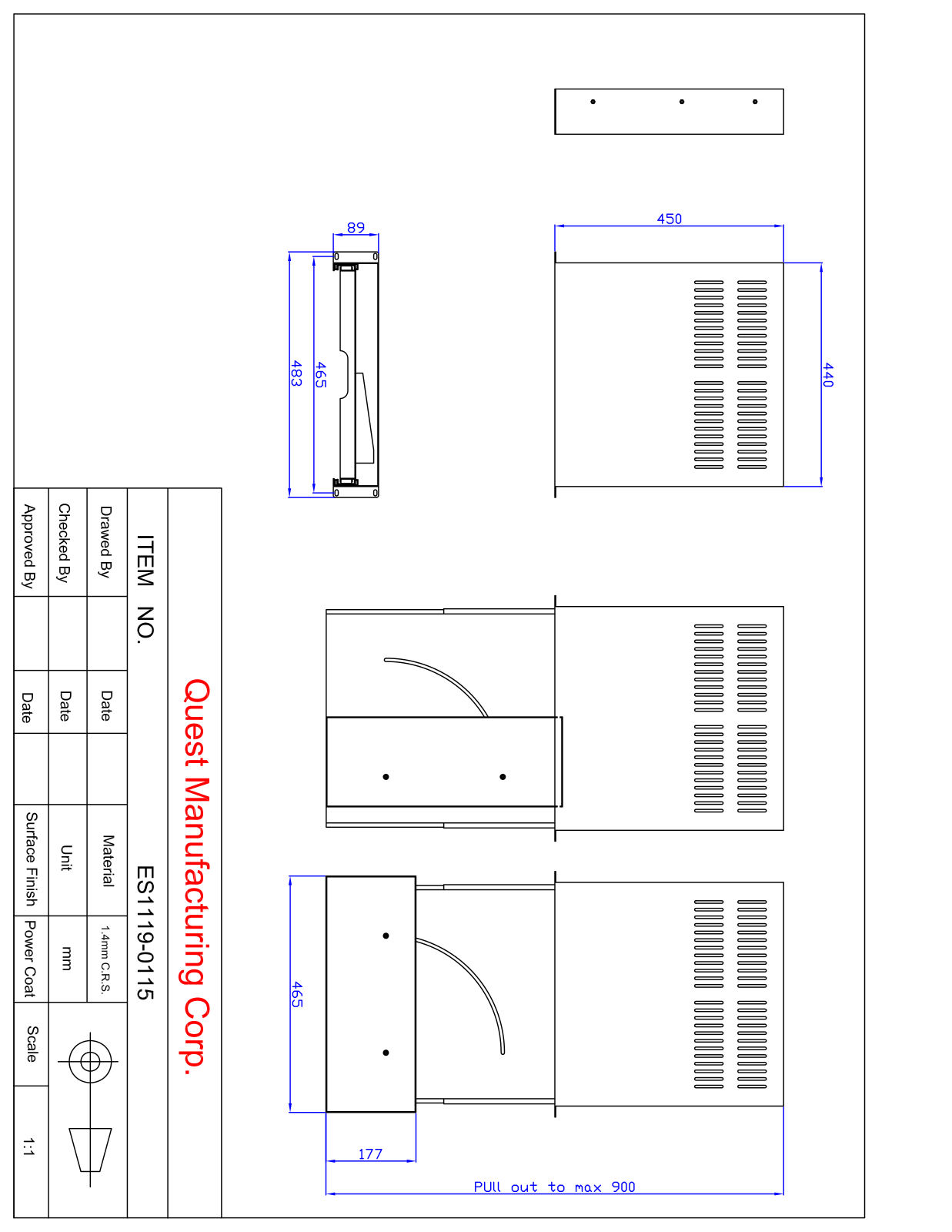 Quest Manufacturing QMG1077 Specification Sheet - ManualMachine.com