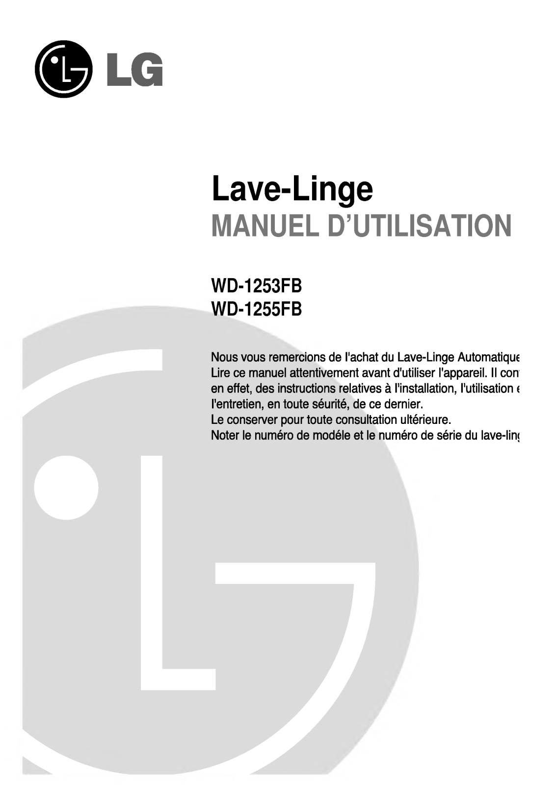 LG WD-1255FB User Manual