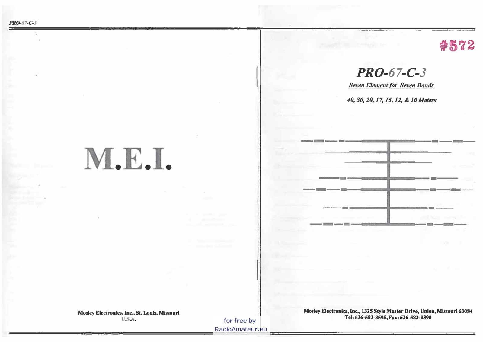 Mosley PRO-67-C-3 User guide - ManualMachine.com