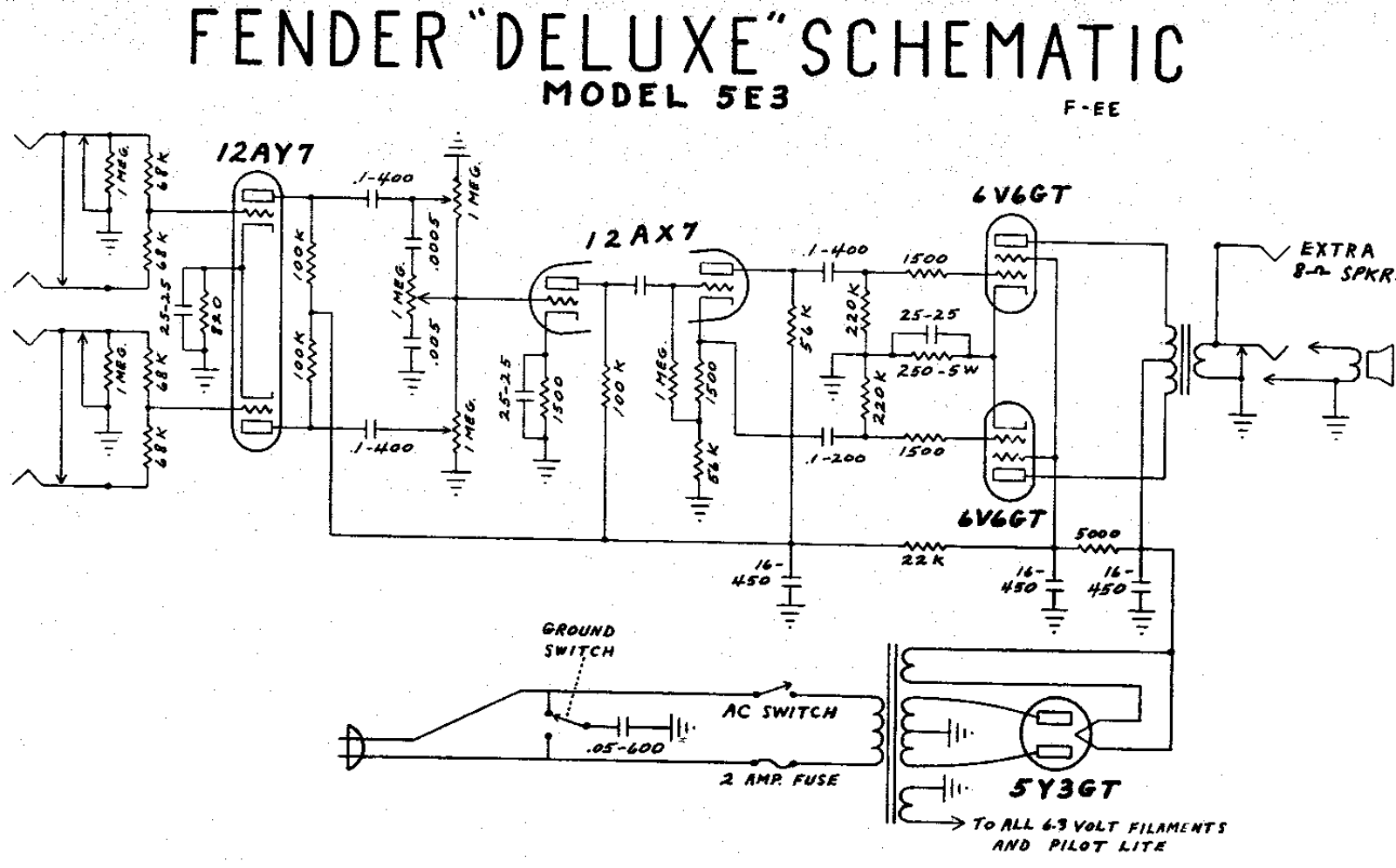 Fender Deluxe-5E3 Schematic