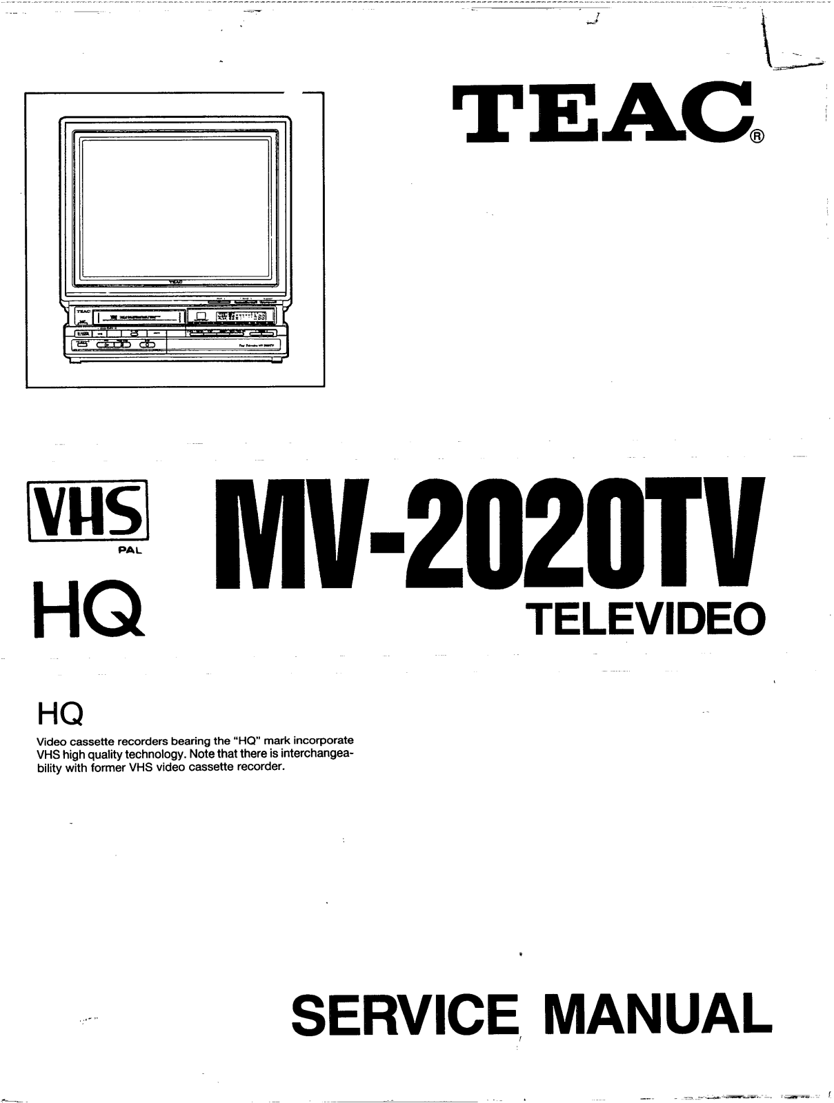 TEAC MV-2020-TV Service manual