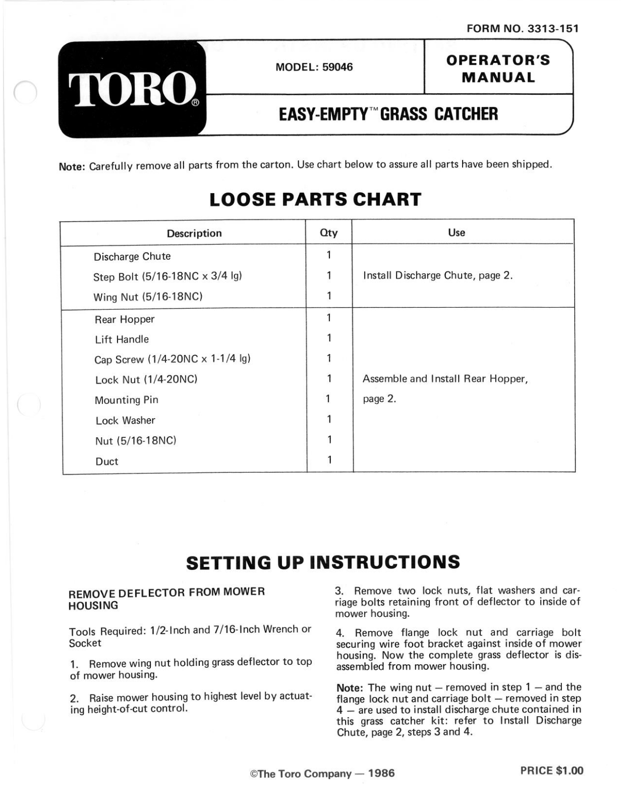 Toro 59046 Operator's Manual