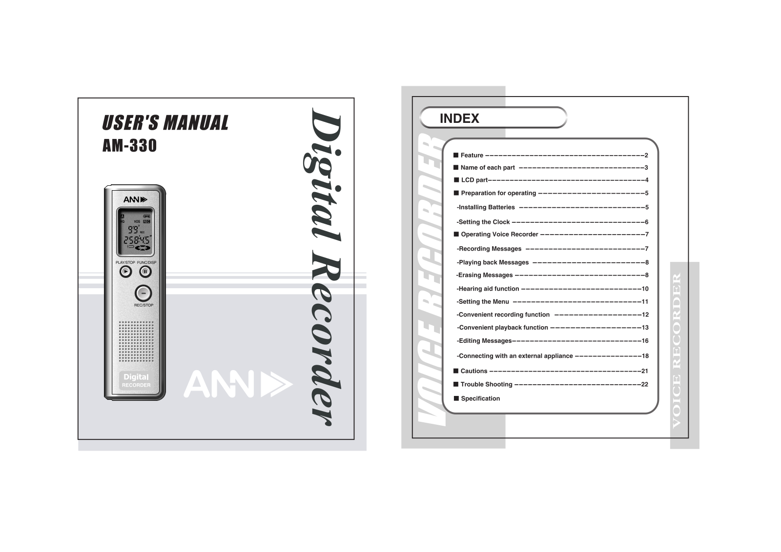 ANN AM-330 User Manual - ManualMachine.com