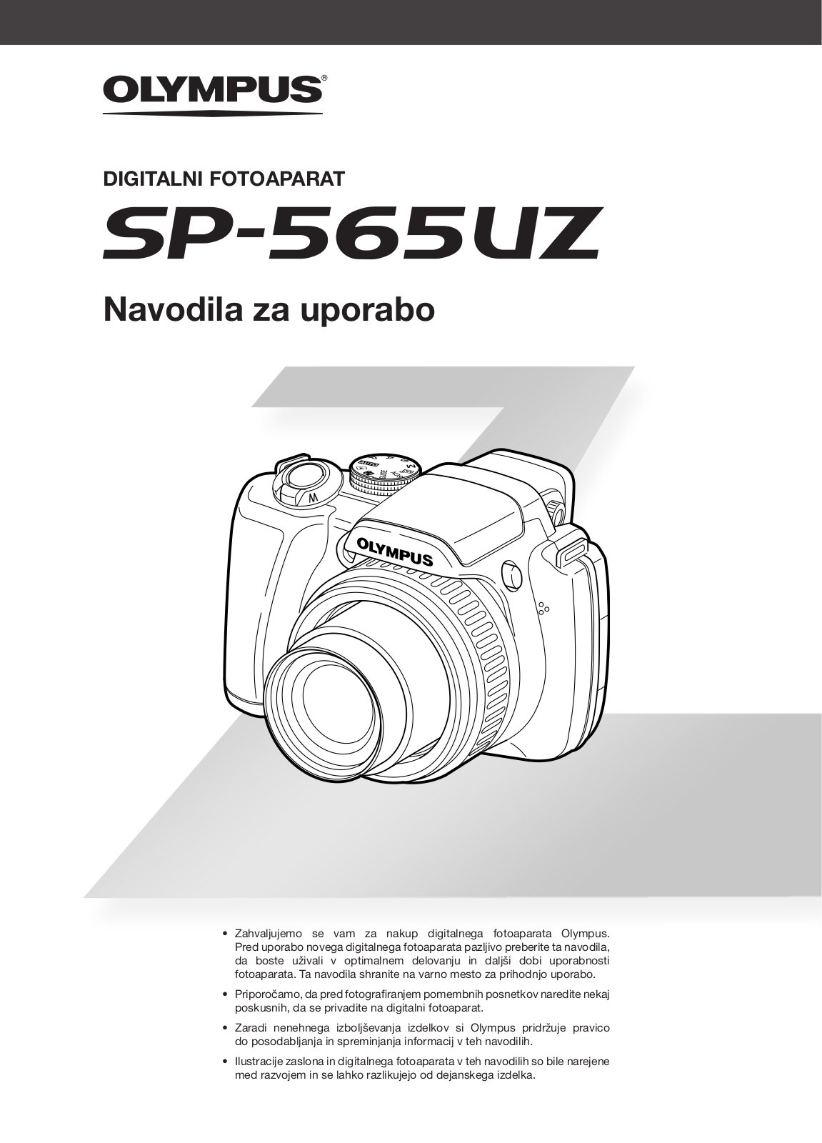 OLYMPUS SP-565 UZ User Manual