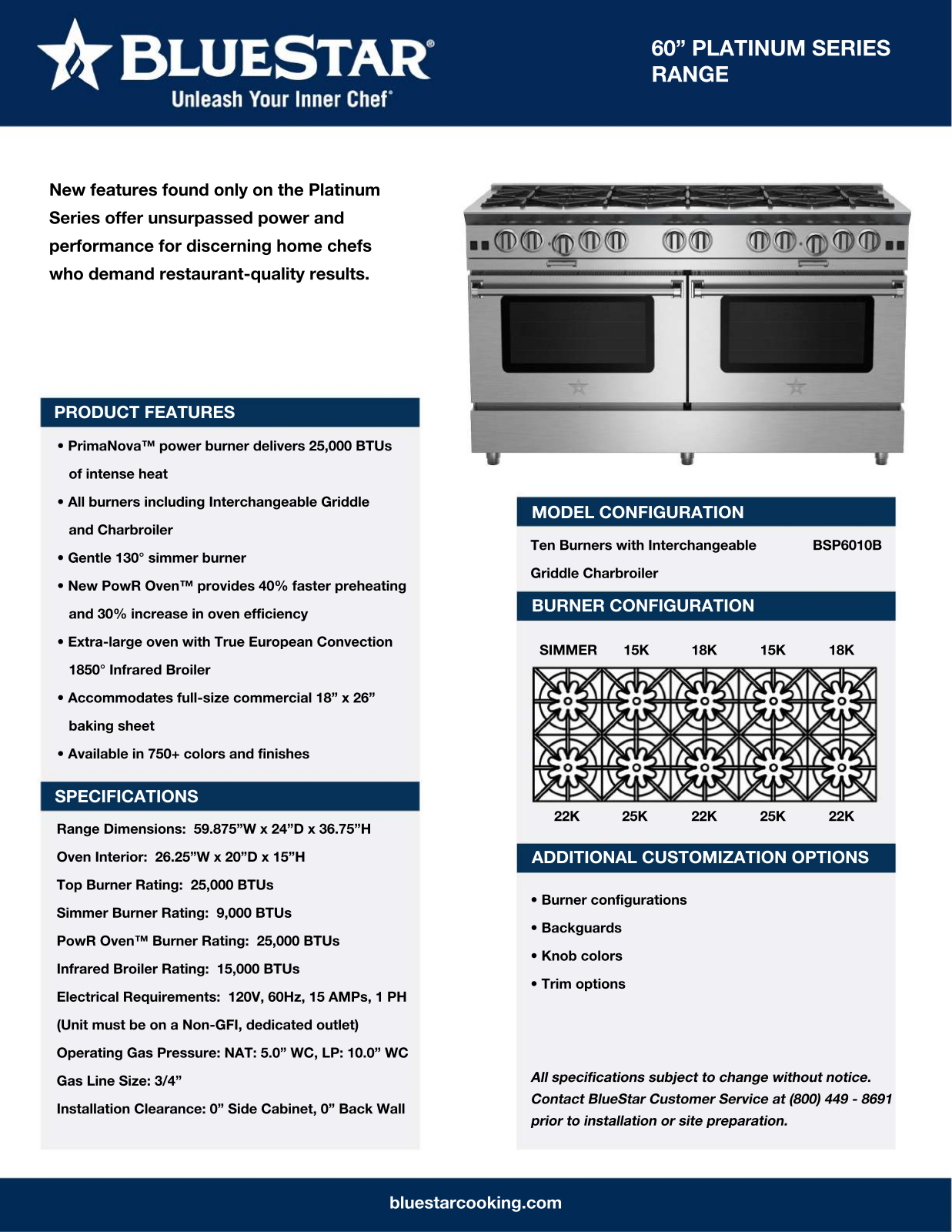 BlueStar BSP6010BLC Specs - ManualMachine.com