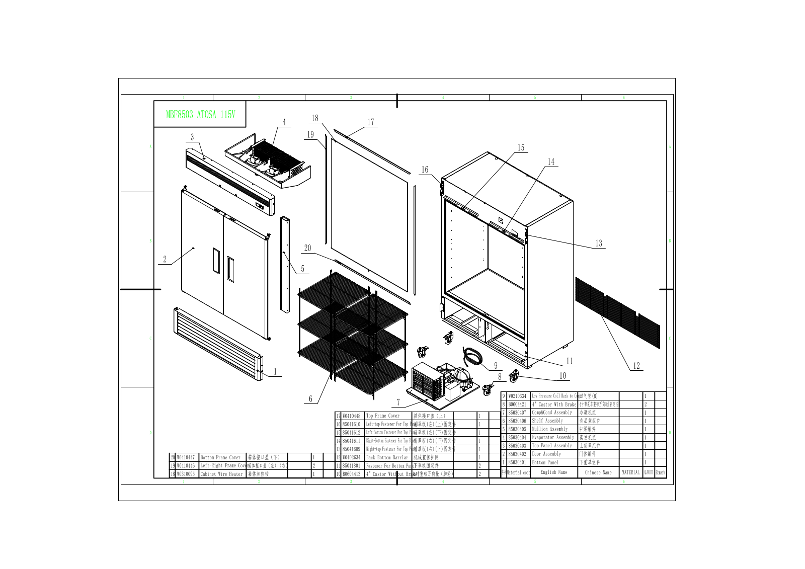 Atosa MBF8503 Parts Manual