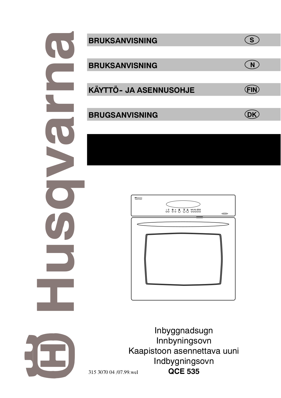 Husqvarna QCE535K, QCE535X, QCE535W User Manual