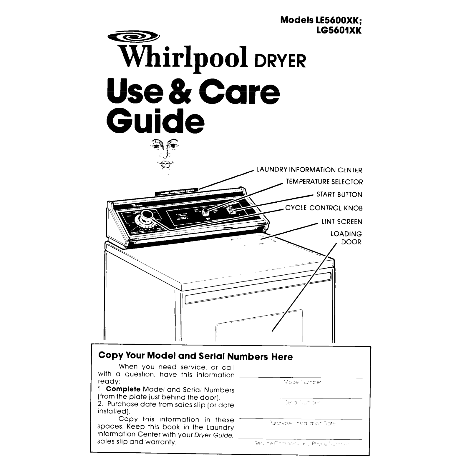 Whirlpool LEMOOXK, LG5604XK User Manual - ManualMachine.com