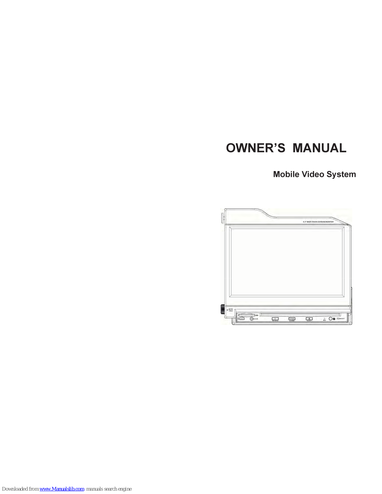 Soundstream VIR-8310NRB Owner's Manual