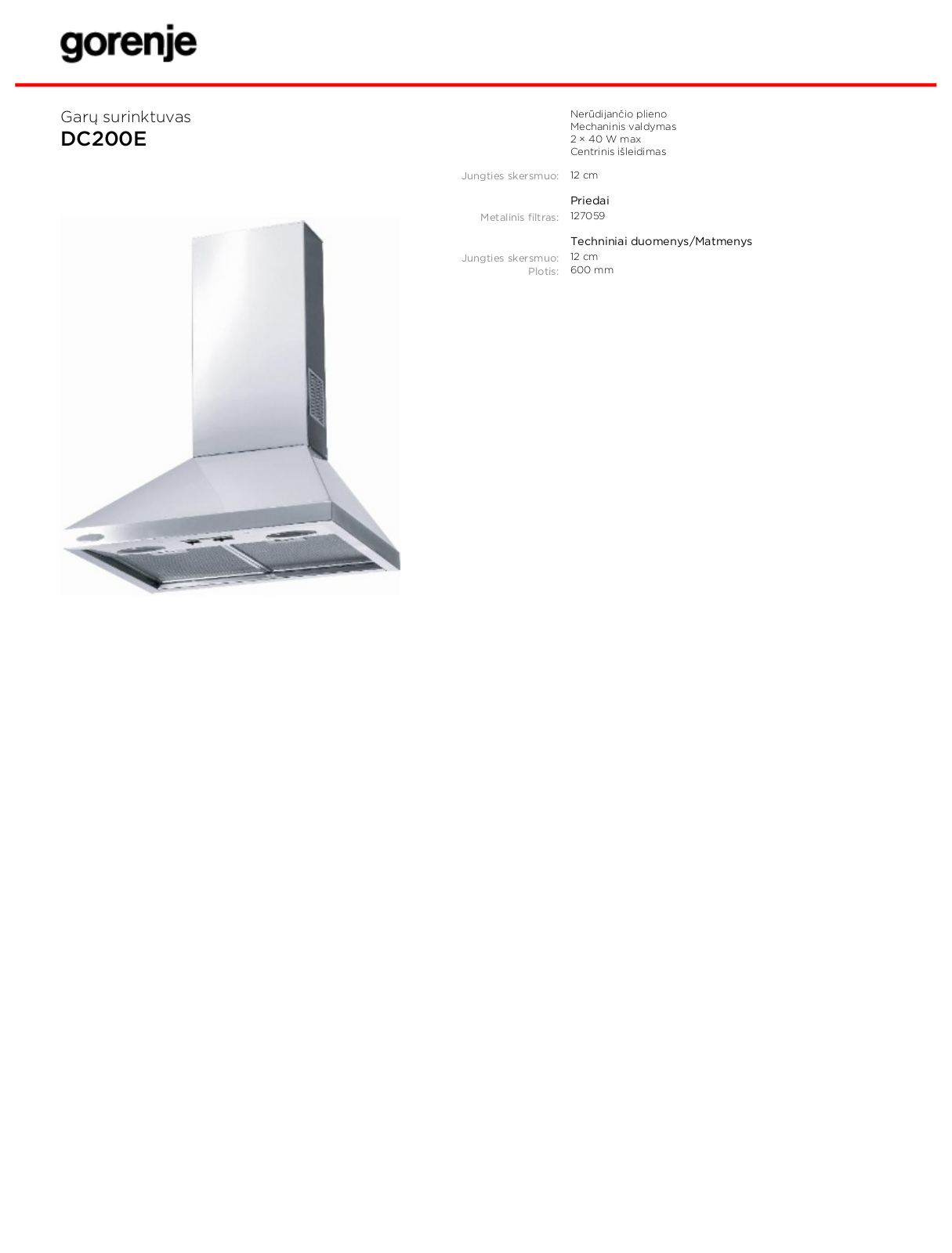 Gorenje DC200E BROCHURE