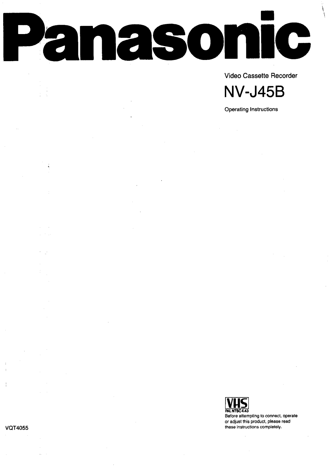 Panasonic NV-J45B User Manual