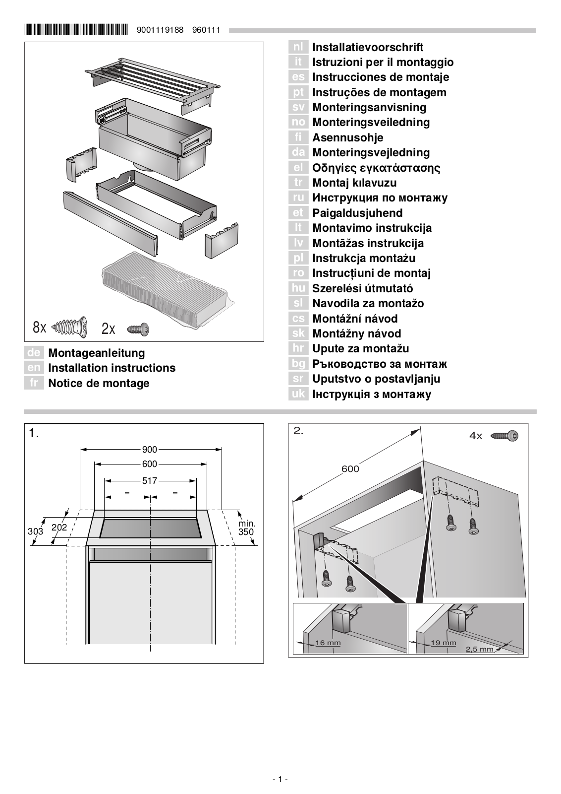 Gaggenau AA210812 Installation manual