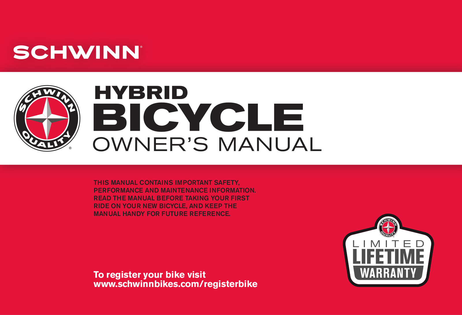 Schwinn Hybrid Bicycle Owner's Manual