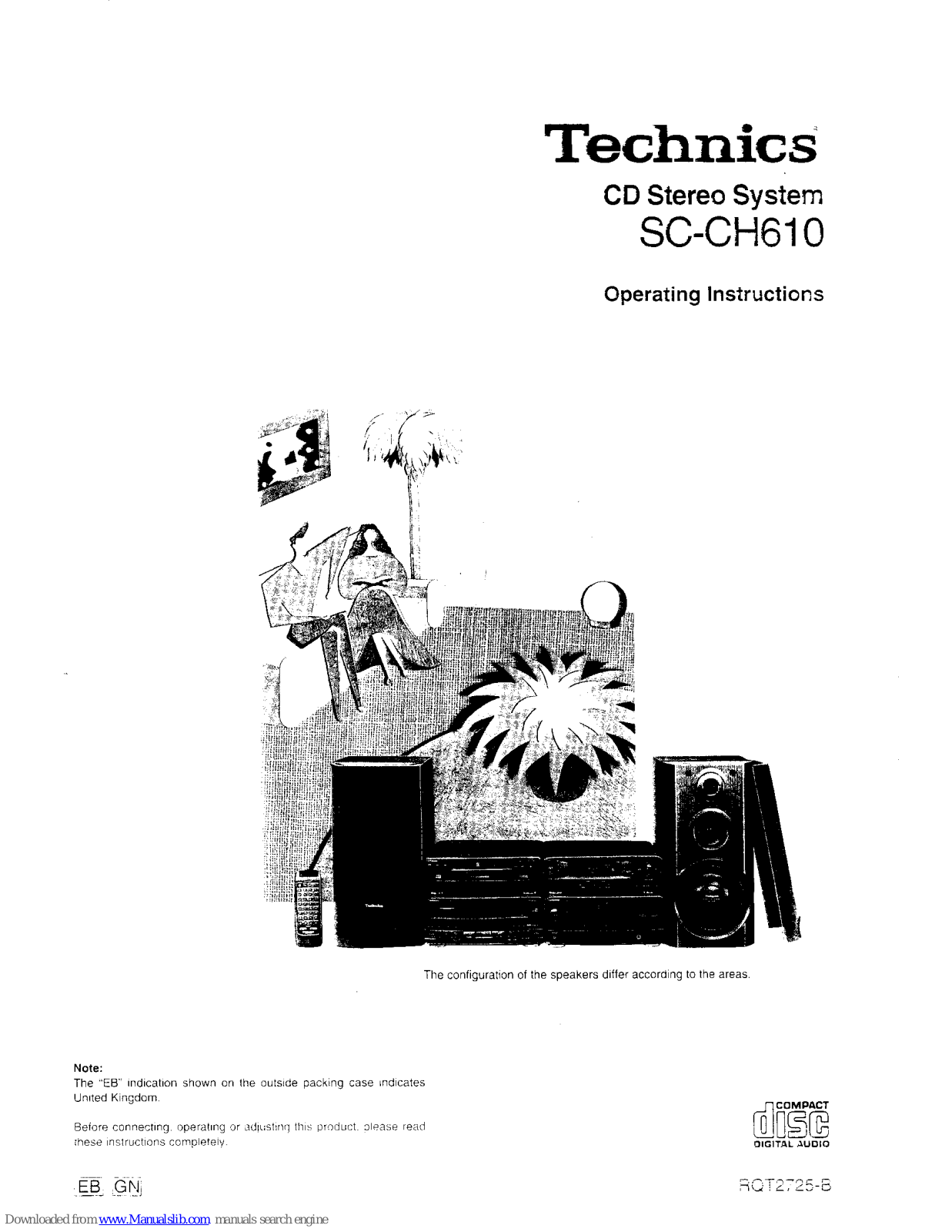 Technics SC-CH610, SE-CH610, ST-CH510, SL-CH610, RS-CH610 Operating Instructions Manual