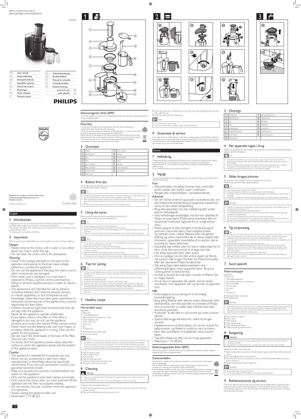 Philips Aluminium Collection Licuadora User Manual