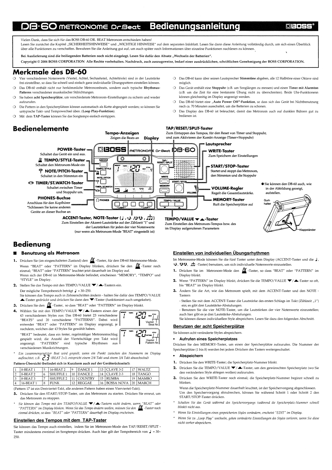 Boss DB-60 Service Manual