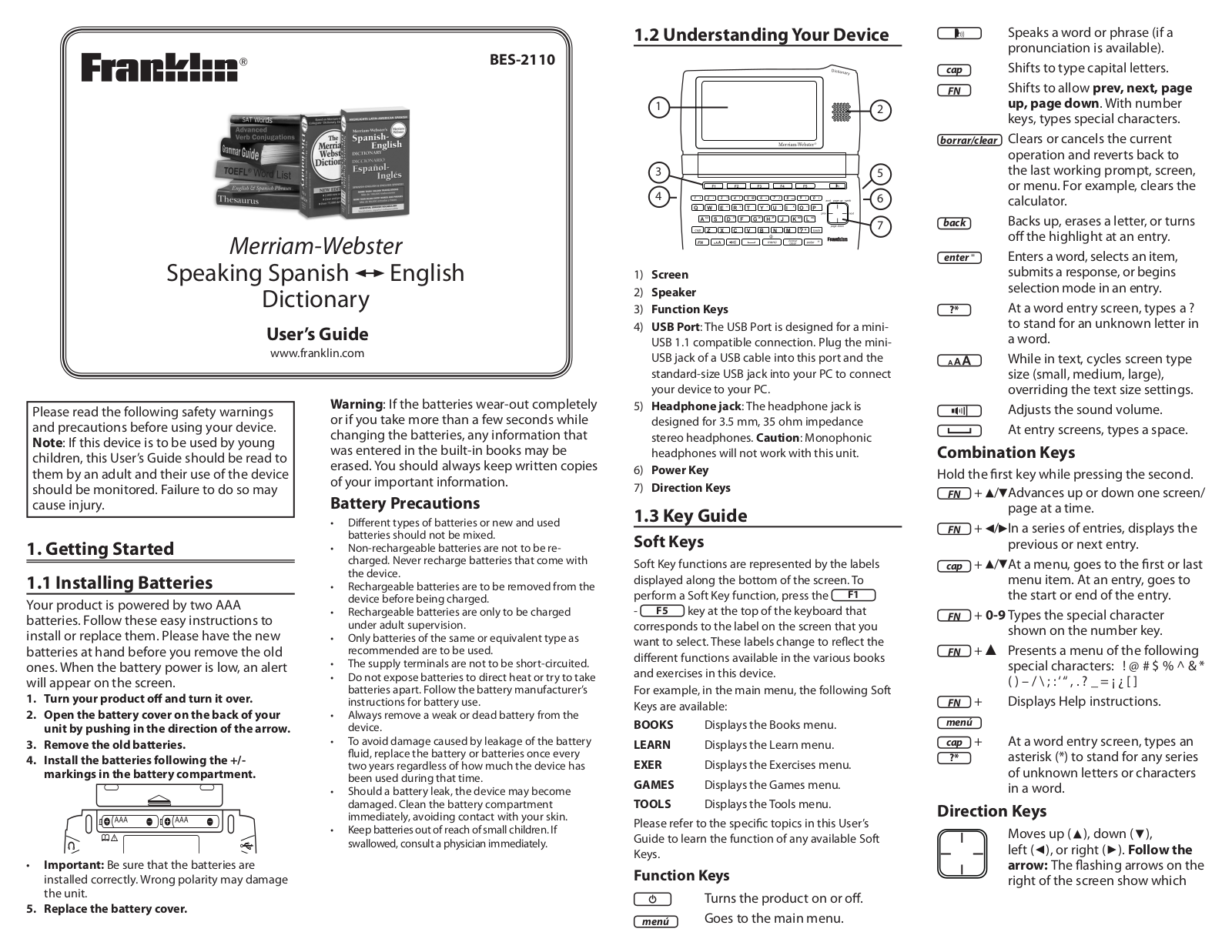 Franklin BES-2110 User Manual