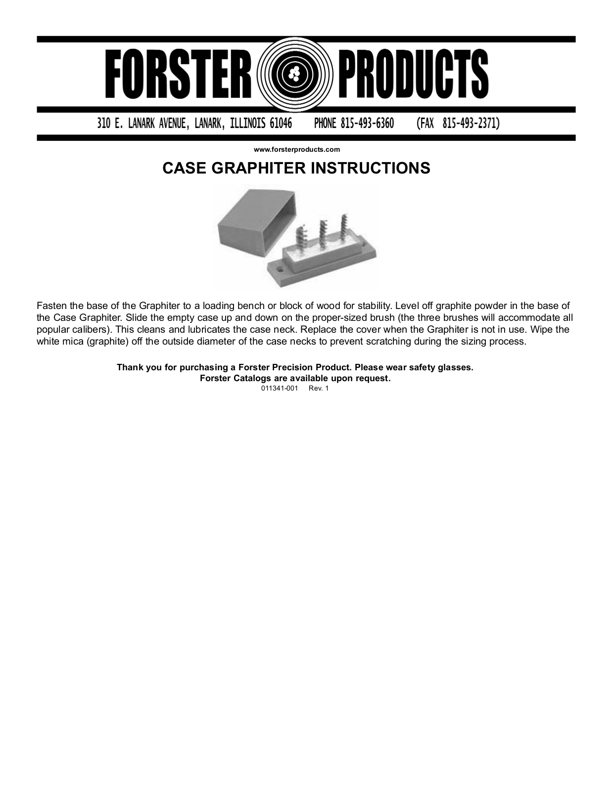 forster case graphiter User Guide - ManualMachine.com