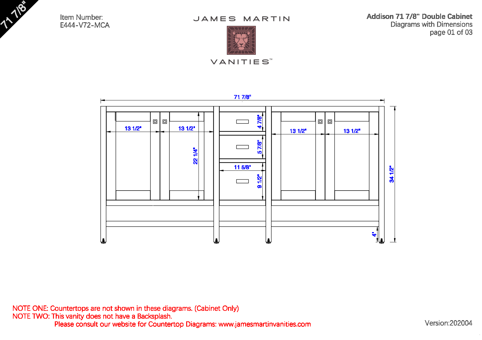 James Martin Furniture JMT12845 Specifications - ManualMachine.com