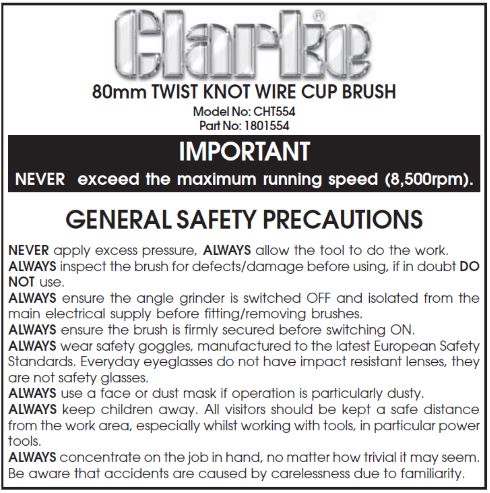 Clarke CHT554 User guide - ManualMachine.com