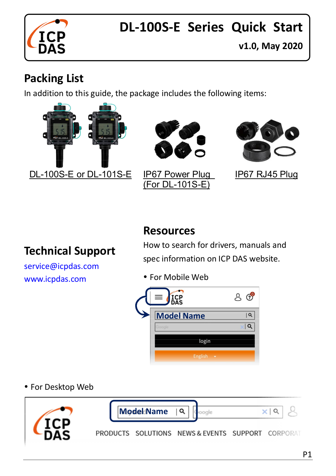 ICP DAS DL-100S-E Quick Start Guide