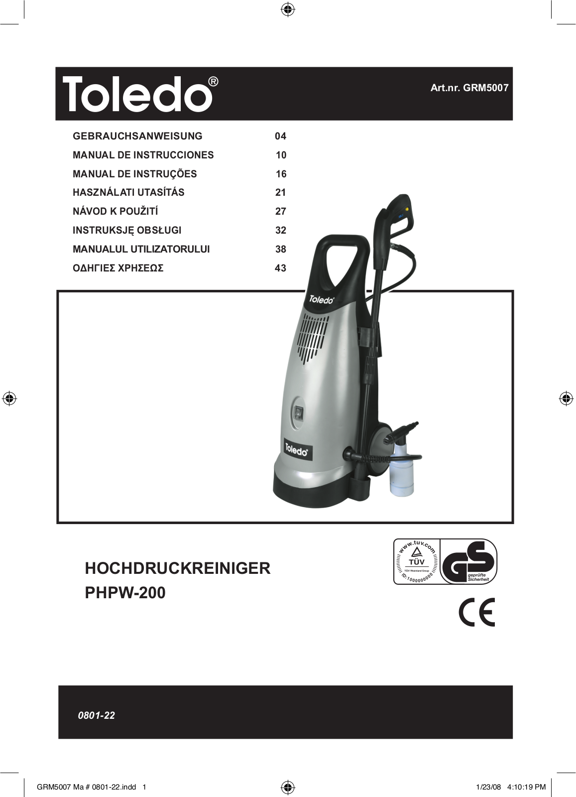 Toledo PHPW-200 User Manual