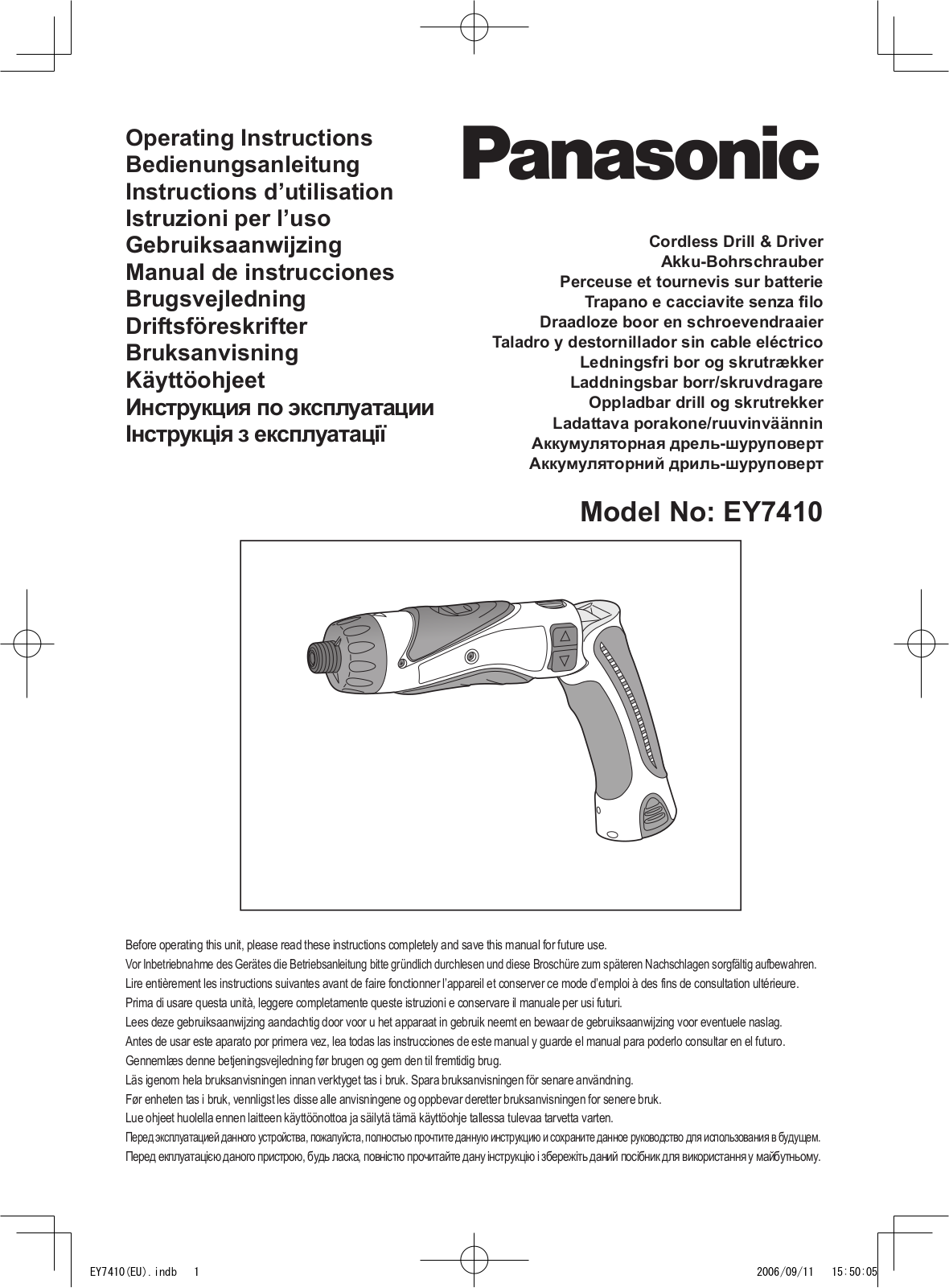 Panasonic EY7410LA2S User Manual