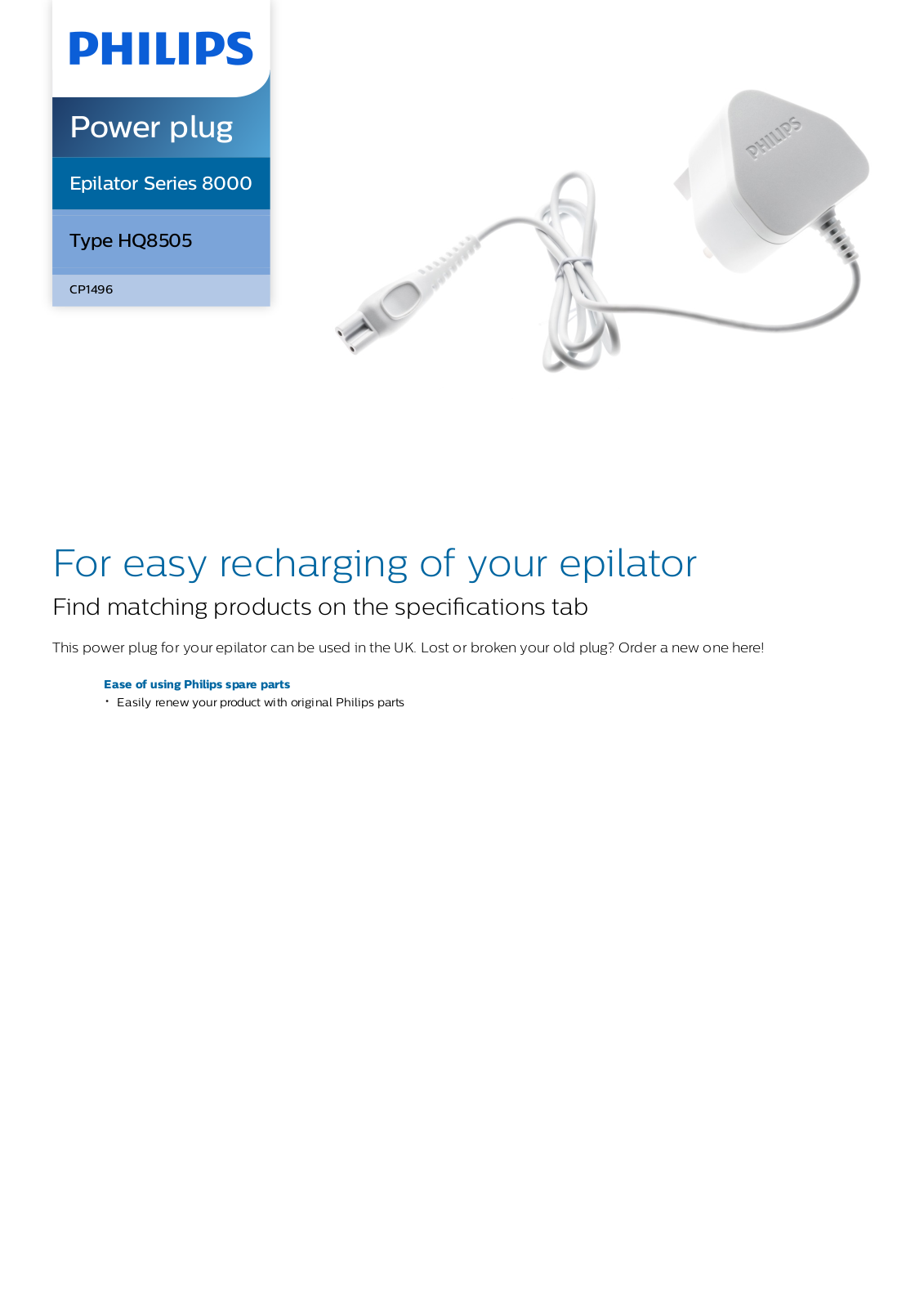 Philips CP1496/01 leaflet - ManualMachine.com