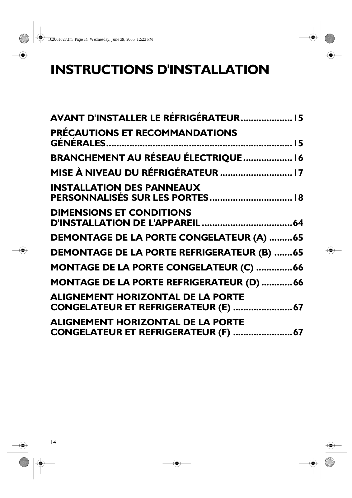 Whirlpool CFS 800 W User Manual