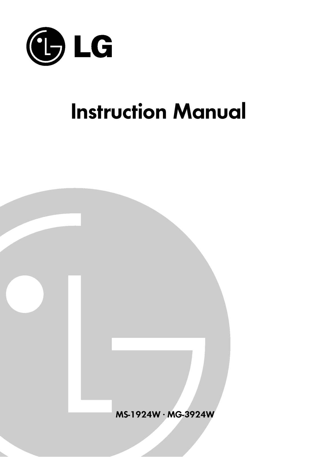 Lg MG-3924W, MS-1924W Instructions Manual