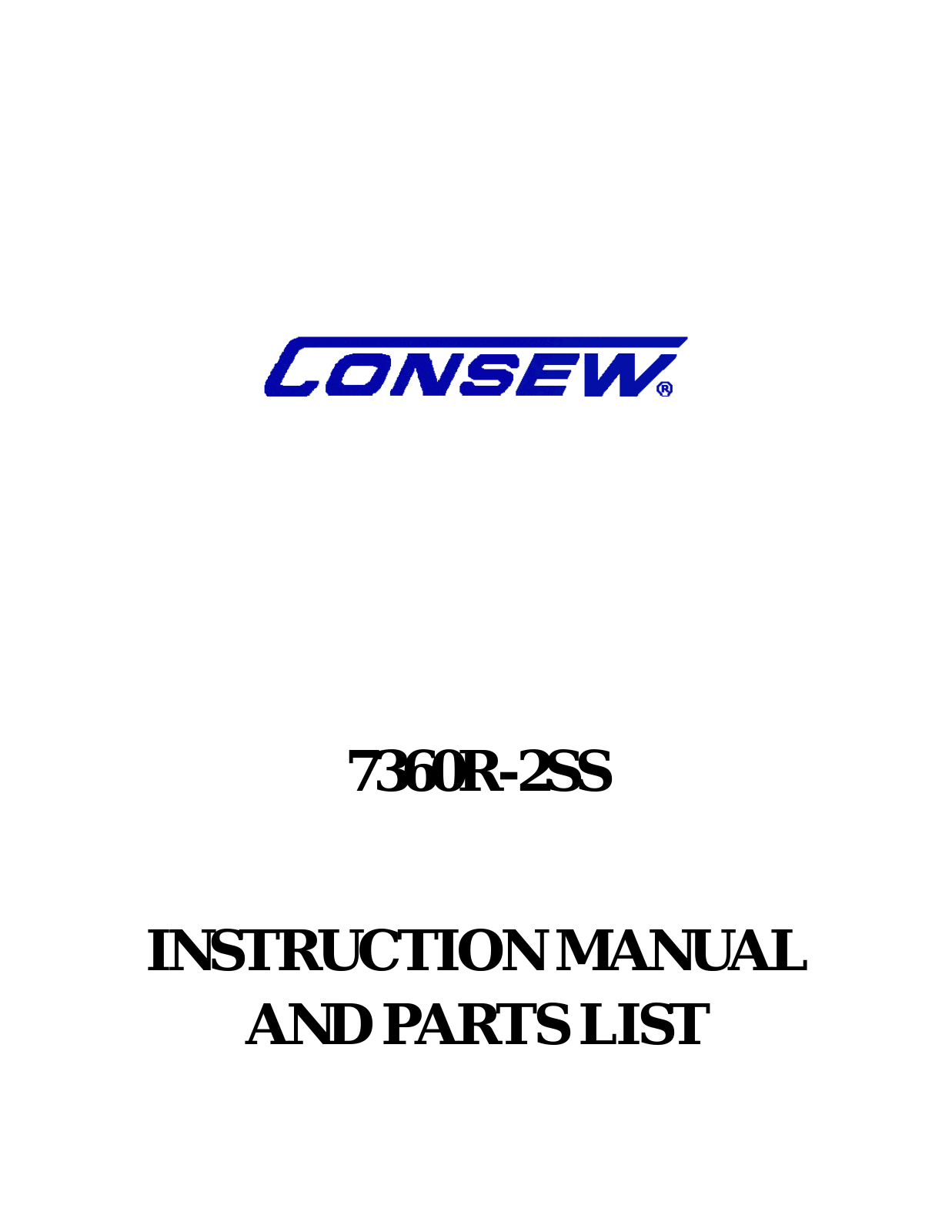 CONSEW 7360R-2SS Instruction Manual