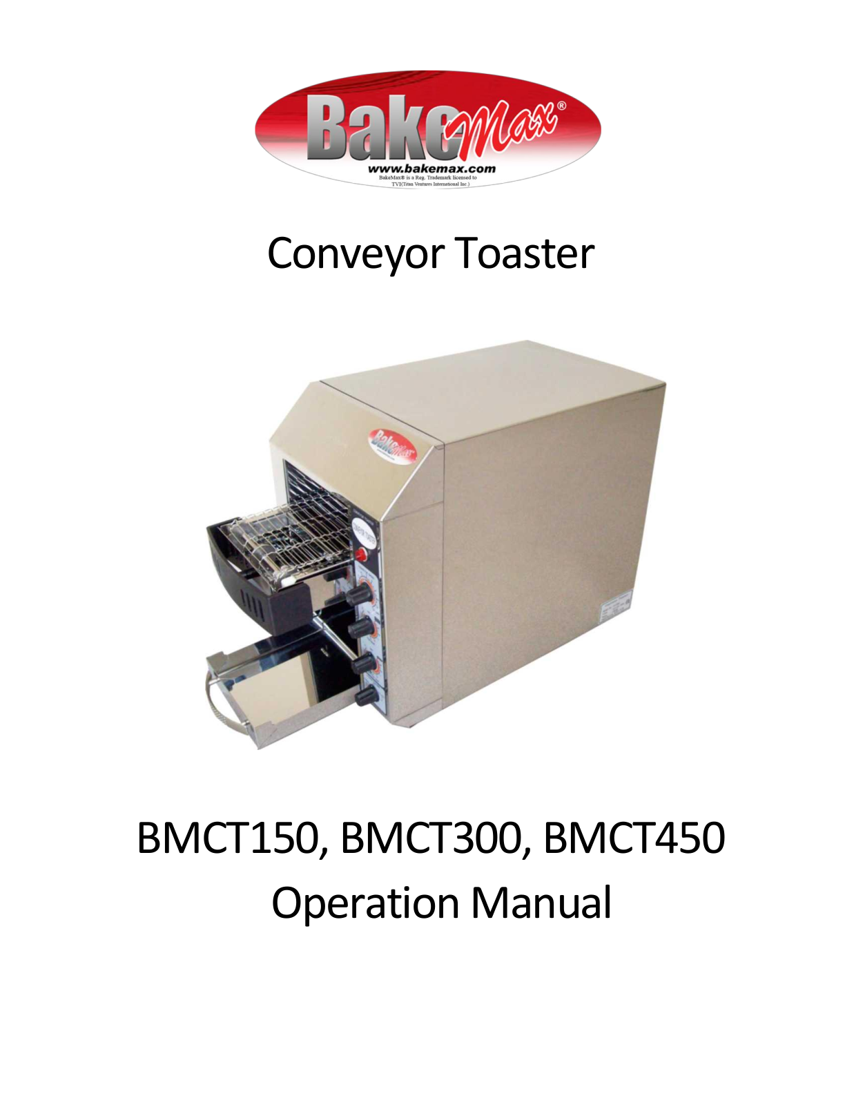 Bakemax BMCT150, BMCT450 Installation  Manual