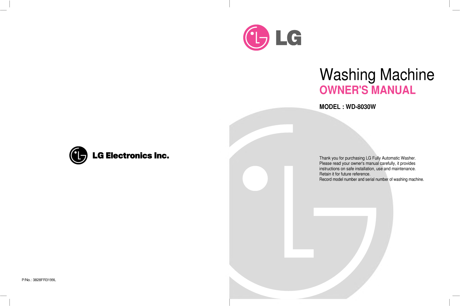 LG WD-8030W User Manual