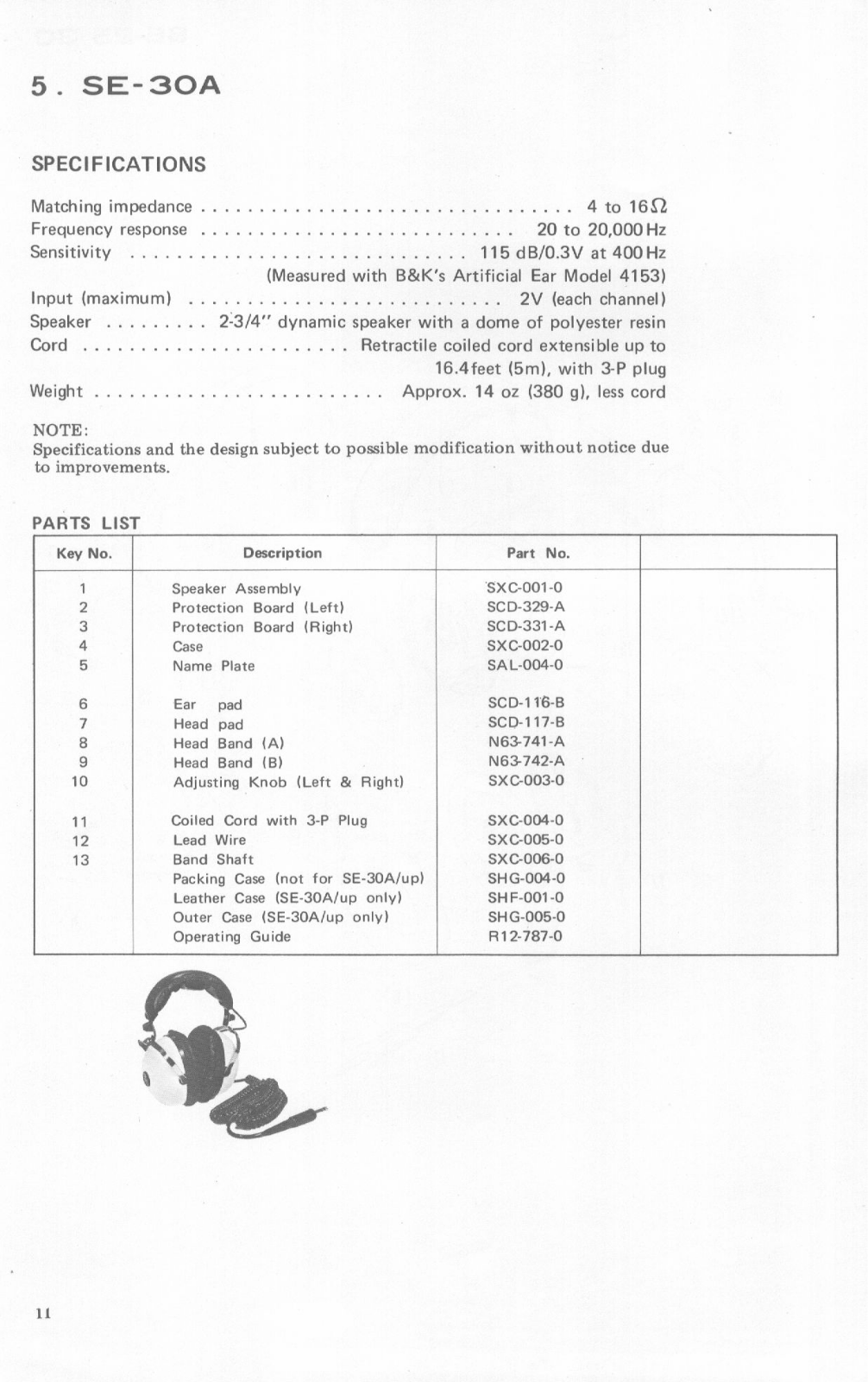 Pioneer SE-30A Service Manual