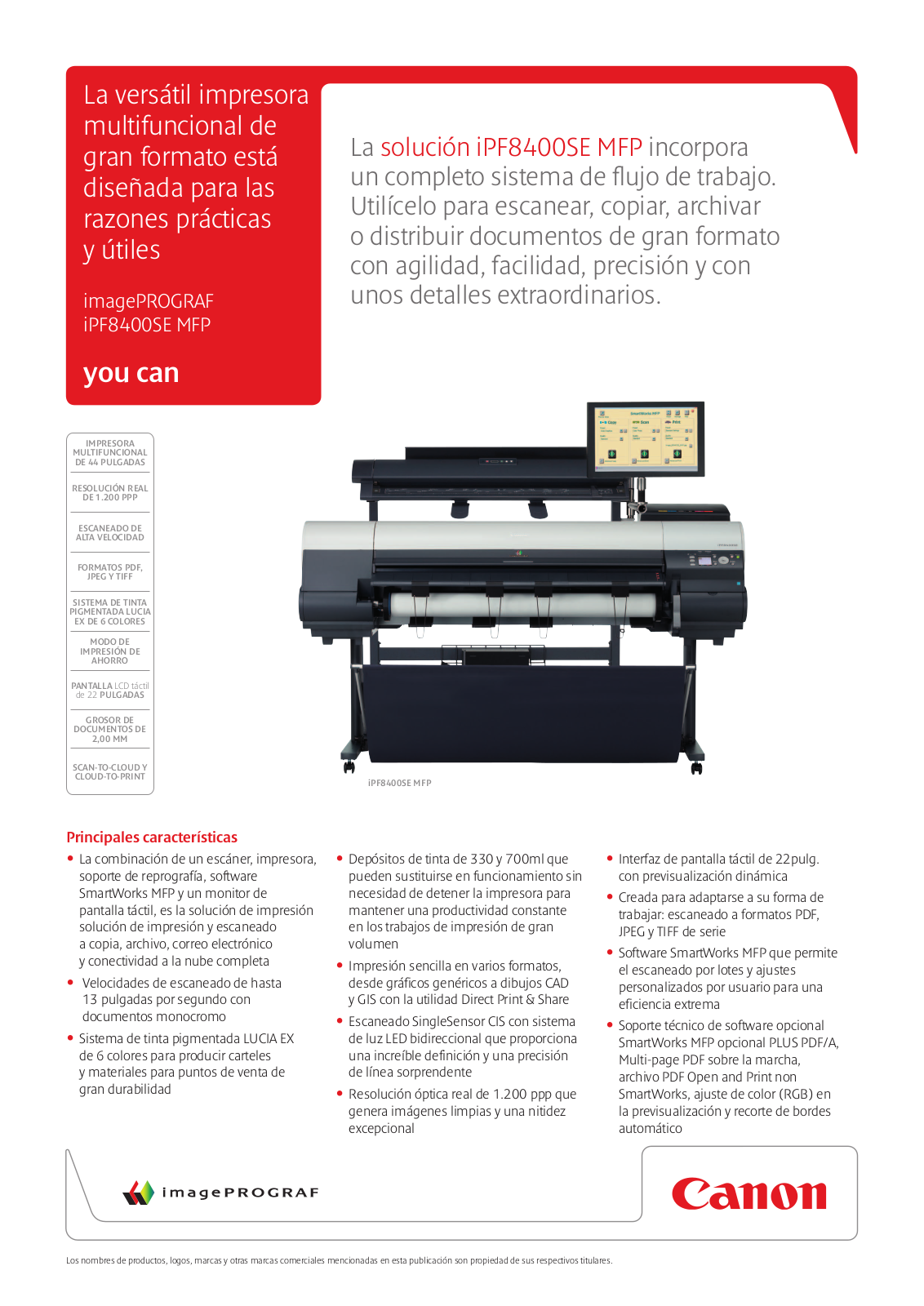 Canon IMAGEPROGRAF IPF8400SE MFP BROCHURE