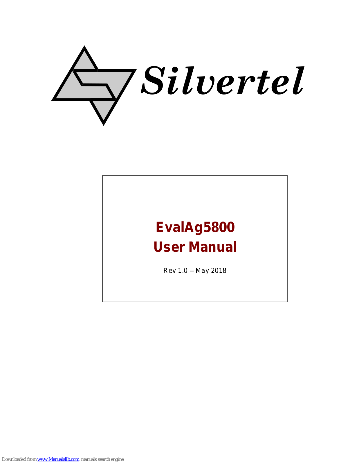 Silvertel EvalAg5800 User Manual - ManualMachine.com