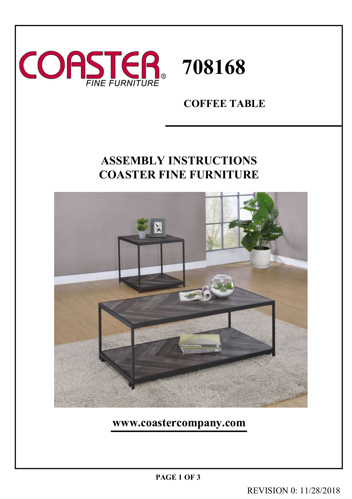 Coaster 708168 Assembly Guide - ManualMachine.com