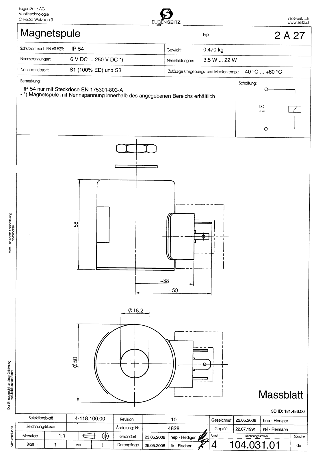 EugenSeitz 2 A 27 technology data