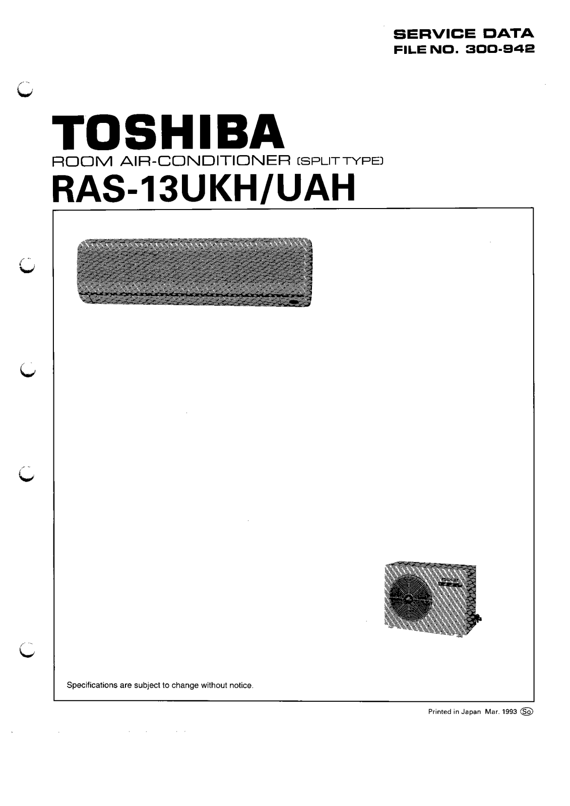 Toshiba RAS-13UKH SERVICE MANUAL