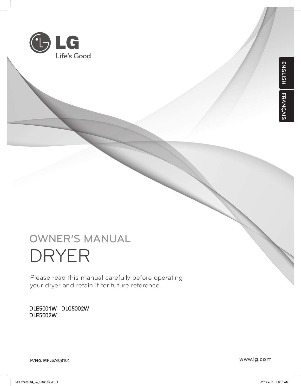 LG DLE5002W Owner’s Manual