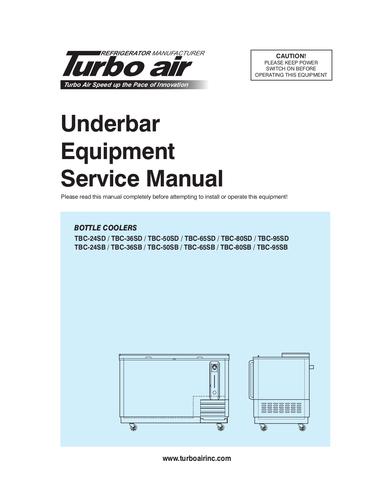 Turbo Air TBC-50SB Operators Manual