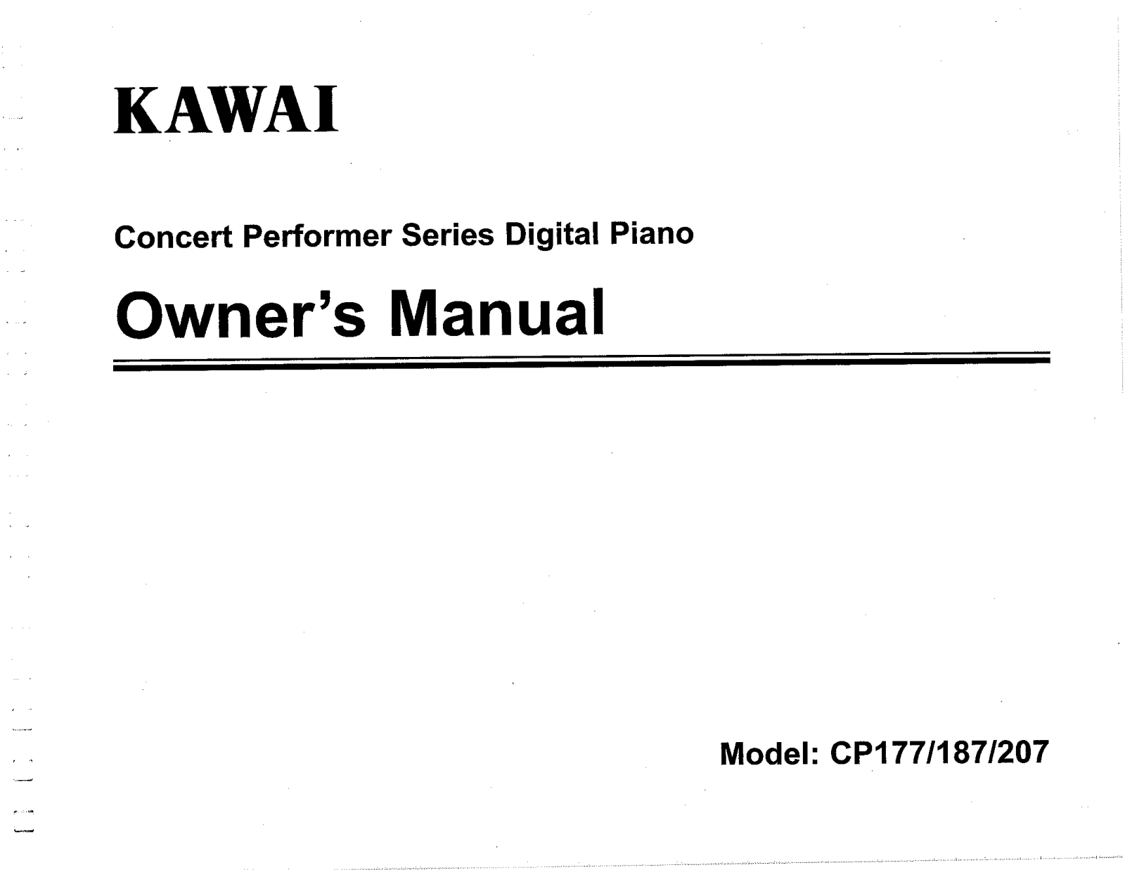 Kawai CP207, CP177, CP187 User Manual