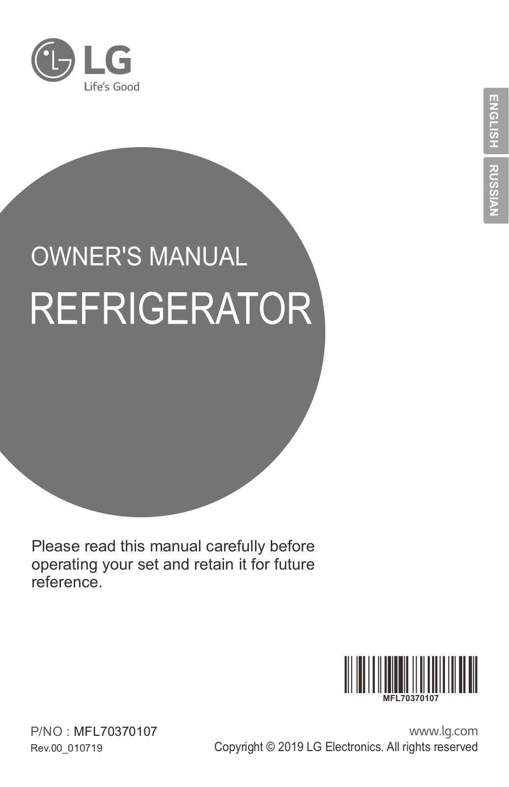 LG GR-C345SQBB Owner’s Manual